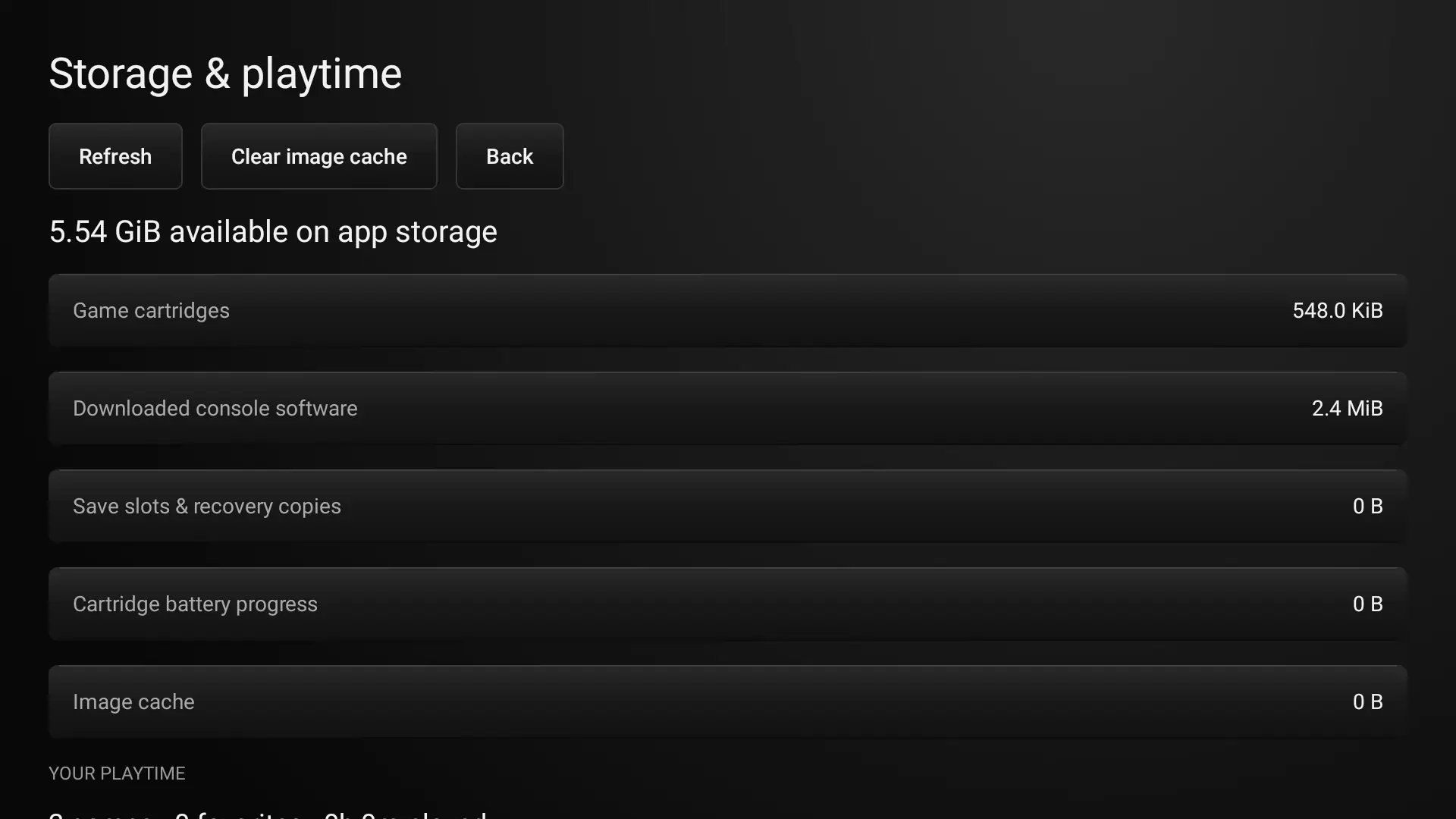 FireSpot storage and playtime view