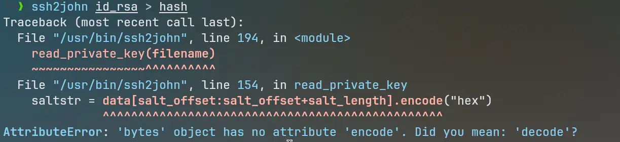 Modifying ssh2john string encoding