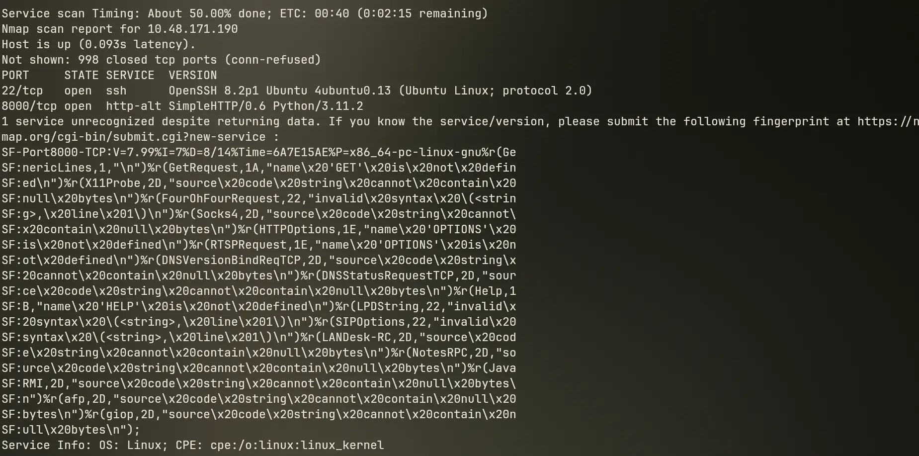 Nmap Scan Result