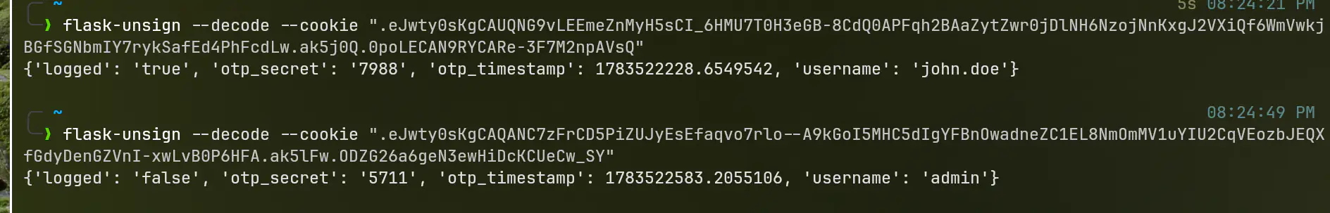 Flask cookie decoded
