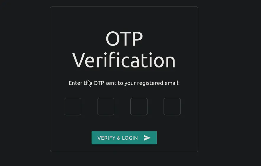 OTP Verification screen